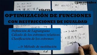 Optimización de funciones con restricciones de igualdad lagrangiano y sustitución [upl. by Kizzie47]