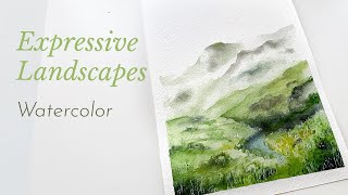 Easy Misty Mountain  Watercolor Landscapes for Beginners [upl. by Amoritta]