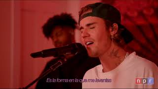 Peaches  Justin Bieber TraducidaSub Español Tiny Desk [upl. by Alenairam212]