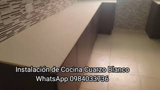 Mesones de cuarzo blanco cocina precio WhatsApp 0984033736 [upl. by Nomit]