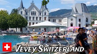 Walking and Driving in Vevey beautiful City in Switzerlandtravel holiday [upl. by Ierdna]