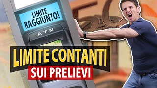 LIMITE prelievo di CONTANTI dal conto corrente  Avv Angelo Greco [upl. by Marcellina400]