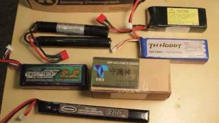 Airsoft Battery Comparison BPS RPS ROF Test 111v 74v 96v Lipo vs NiMh Torque Motor [upl. by Eelydnarb3]