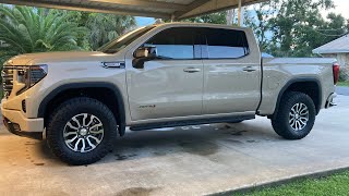 Will 35’s fit 2022 GMC Sierra AT4 Refresh Nitto Ridge Grappler Stock height DampA Restorations [upl. by Ylak476]