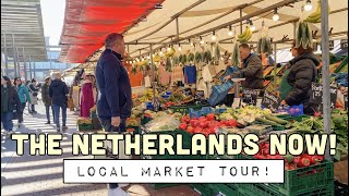 THE NETHERLANDS NOW Local Market Tour  Stadshart Market Amstelveen  Walking Tour 4K ULTRA HD [upl. by Yleik]