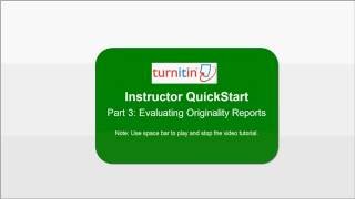 TurnItin Tutorial Part III  Evaluating Originality Reports TurnItin Instructor Account [upl. by Gottwald]