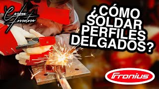 COMO SOLDAR PERFILES DELGADOS CON ELECTRODO CON LA TRANSPOCKET 150 DE FRONIUS [upl. by Aneem]