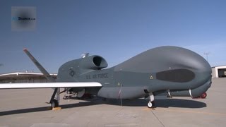 RQ4 Global Hawk UAV  Launching Landing Taxiing and Maintenance [upl. by Avevoneg]