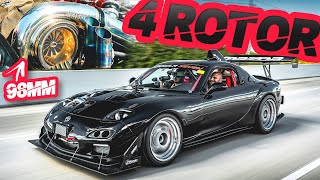 1000HP 4 Rotor RX7 is MENTAL “STREET LEGAL Mazda 787B” Highway Pulls Sounds Like F1 Car [upl. by Jonme818]