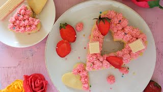 Eggless Heart Cookie Cake 💗 Heart Cream Tart [upl. by Pangaro]