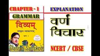 Divyam Class 6 Chapter 1 Explanation वर्ण विचार  NCERT Sanskrit Class VI Chapter 1 VarnVichar [upl. by Harald]