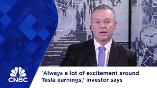 Always a lot of excitement around Tesla earnings investor says [upl. by Ellennad]