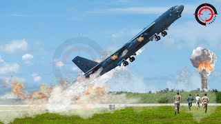 Rare Phenomenon B52H Stratofortress Bomber Performs Extraordinary Jumps During Takeoff [upl. by Adekan998]