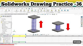 Drawing in Solidworks class  36  Motion study  Spring Motion Study [upl. by Eillo854]