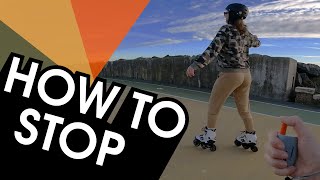 ELECTRIC INLINE SKATES BRAKES  STOPSKATE [upl. by Yenreit]