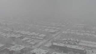 DRONE FOOTAGE Snowy Cherry Creek Neighborhood in Denver CO [upl. by Keely347]