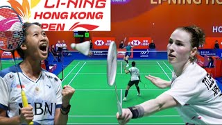 Putri Kusuma Wardani INA VS Line Hojmark DEN  Quarterfinal Badminton Hongkong Open 2024 [upl. by Ttej]