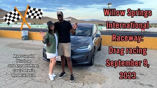 Tesla Model S Plaid drag racing at Willow Springs International Raceway 9923 Los Angeles County [upl. by Assyl]