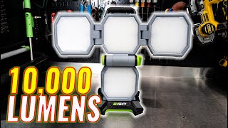 10000 LUMENS  56 Volt EGO LED Light Review LT1000 [upl. by Aisinut]