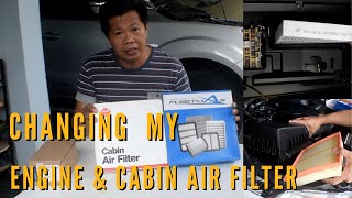 HOW TO CHANGE ENGINE amp CABIN AIR FILTERS FOR NISSAN NAVARA NP300 [upl. by Anuahsal]