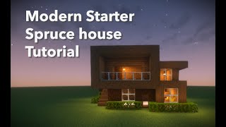 Minecraft  Modern Spruce Wood House Tutorial [upl. by Selrhc]