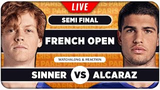 SINNER vs ALCARAZ • French Open 2024 SF • LIVE Tennis Watchalong Stream [upl. by Anawait]