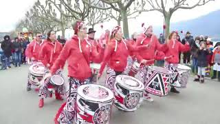 LA PLACE DU VILLAGE Le carnaval d’Aix les Bains comme si vous y étiez avec le Groupe Batala Geneva [upl. by Rehtse]