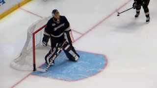 Hiller and Andersen during pregame warmup at the Coyotes  Ducks hockey game Part 1 [upl. by Urania]