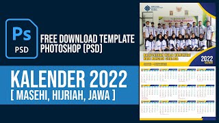 File PSD  Download Template Kalender 2022 Masehi Hijriah Jawa [upl. by Derwon]