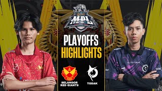 SELANGOR RED GIANTS vs TODAK HIGHLIGHTS  PLAYOFFS MPL MALAYSIA S14 SRG vs TODAK [upl. by Eniamaj]