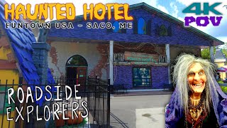 HAUNTED HOTEL 4K 60fps Onride POV  Front amp Back Seats  Sally Dark Ride  Funtown USA Saco ME [upl. by Anilev197]