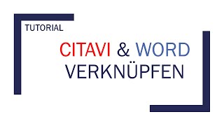 CitaviTutorial Mit Word verknüpfen [upl. by Trinity]