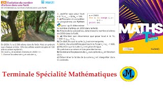 Exercice complet sur les suites Python 134 p 38 du Sésamath en terminale spécialité mathématiques [upl. by Mikah]