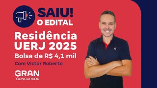 Residência UERJ 2025 Saiu edital Bolsa de R 41 mil [upl. by Helsa110]