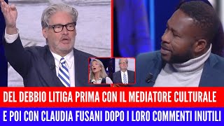 DEL DEBBIO SHOW DISTRUGGE FUSANI E IL MEDIATORE DURANTE LINTERVISTA AL CAPOTRENO AGGREDITO [upl. by Atiken]