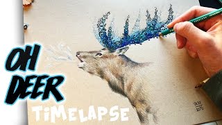 ANOTHER DOODLE DEER   Timelapse Drawing [upl. by Elocan]