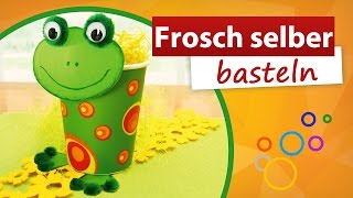 ◀ Frosch selber basteln ▶ trendmarkt24  Kindergeburtstag Bastelidee [upl. by Kissee]