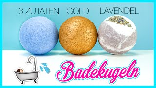 DIY BADEKUGEL MIT BADEÖL 🛁 3 Einfache Rezepte Badebomben 💦 LUSH [upl. by Etteroma]