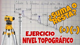 NIVEL TOPOGRÁFICO  EJERCICIO RÁPIDO  CUANDO SUMAR Y CUANDO RESTAR [upl. by Berriman]