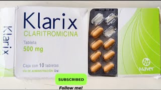 Klarix Claritromicina Antibiótico infección amigdalitis como se toma cada cuanto para que sirv [upl. by Talbott]