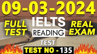 IELTS Reading Test 2024 with Answers  09032024  TEST NO  135 [upl. by Howund]