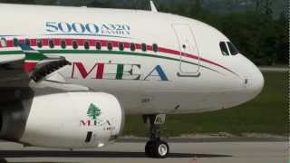 MEA Middle East Airlines A320 take off rwy23 at Geneva Cointrin GVALSGG [upl. by Dutch]