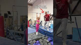 The Rybka Twins learn a high bar dismount 😂 ​⁠TheRybkaTwins gymnastics sports fail olympics [upl. by Gilbertson2]