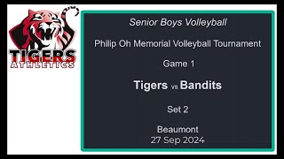 Game 1 Set 2  Tigers vs Bandits 27Sep2024 [upl. by Llennahc]