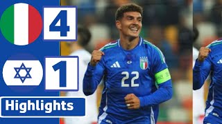 ITALY VS ISRAEL  4 1   HIGHLIGHTS  UEFA NATIONS LEAGUE [upl. by Felder]