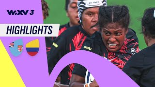 Fiji run riot with 11 tries against Colombia  Fiji v Colombia  WXV3 Highlights [upl. by Shue]