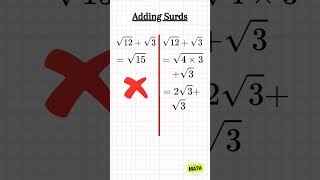 Adding and Subtracting Surds🤔shorts youtubeshorts surds squareroot mathshorts trendingshorts [upl. by Chappelka]