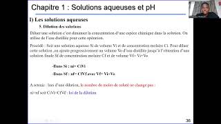 Chimie TleD Solutions aqueuses et pH [upl. by Nitram]