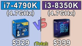 i3 8350K 47GHz vs i7 4790K 47GHz  Which is Better a Value for Money [upl. by Las]