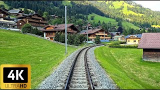 4K Train Driver view  Montreux to Montbovon  Goldenpass Panoramic MOB Train Switzerland  Cab ride [upl. by Sutelc]